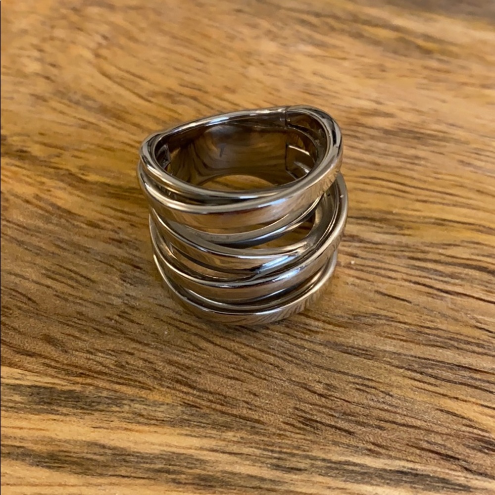 Michael Kors stainless steel statement ring size 7